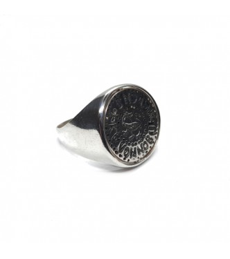 R002232 Handmade Sterling Silver Signet Ring replica of Bulgarian King Kaloyan solid 925